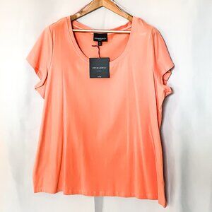 CYNTHIA ROWLEY WOMEN'S T-SHIRT SIZE 3X PEACH/CORAL